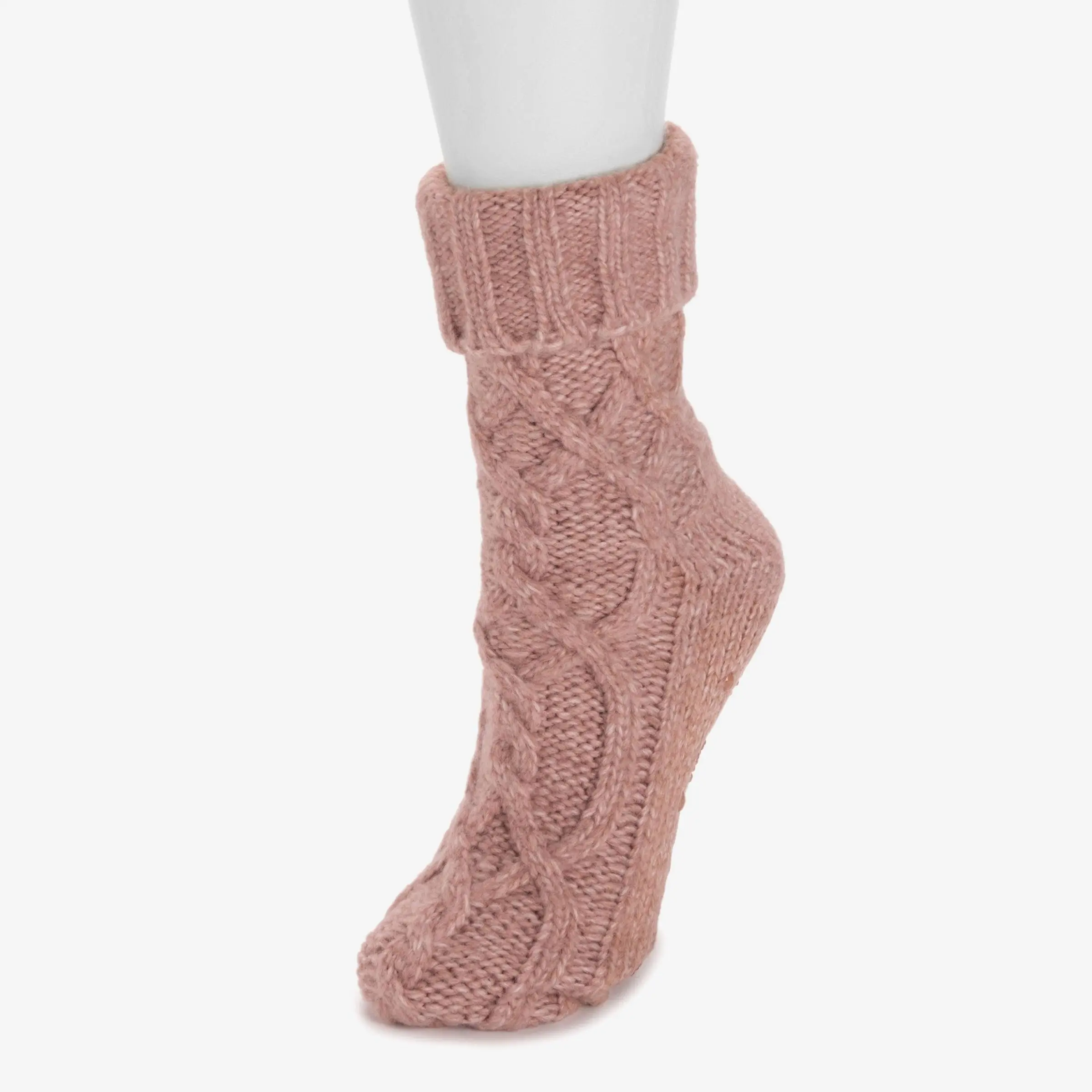 Women's Textured Cable Knit Sweater Socks, Ultra-Soft Mid-Calf Style with a Chic Turnback Cuff for Leggings & Casual Wear, Textured Knit, Cold Wash