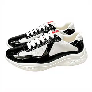 Men's Chunky Platform Sneakers - Retro Black and White Fashion Shoes for Casual Walking, Comfortable Breathable Mesh Upper, Thick Sole Elevator Sneakers for Daily Street Style