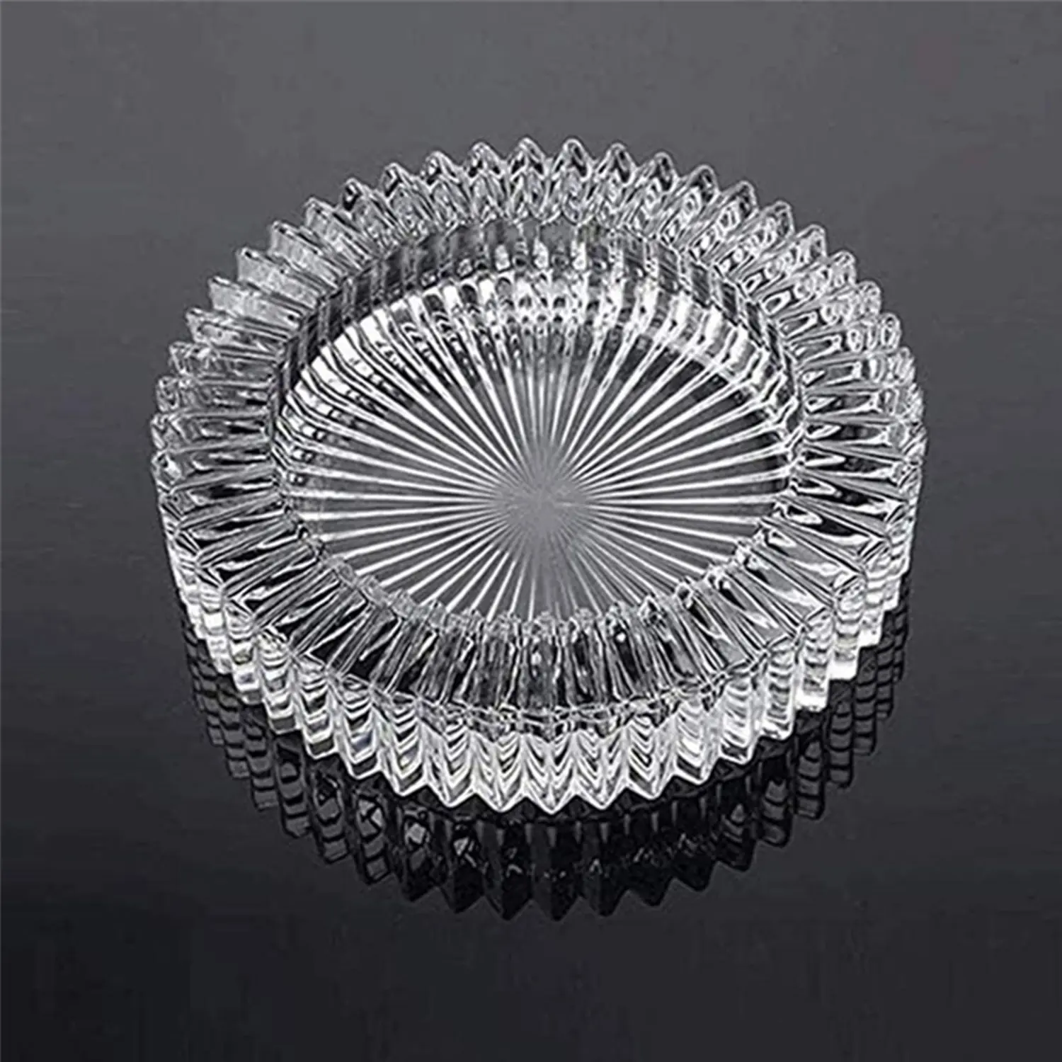 Large 6“ Round Glass Ashtray For Adults, Big Smoking Ashtray For Home Restaurant, Tabletop Decoration