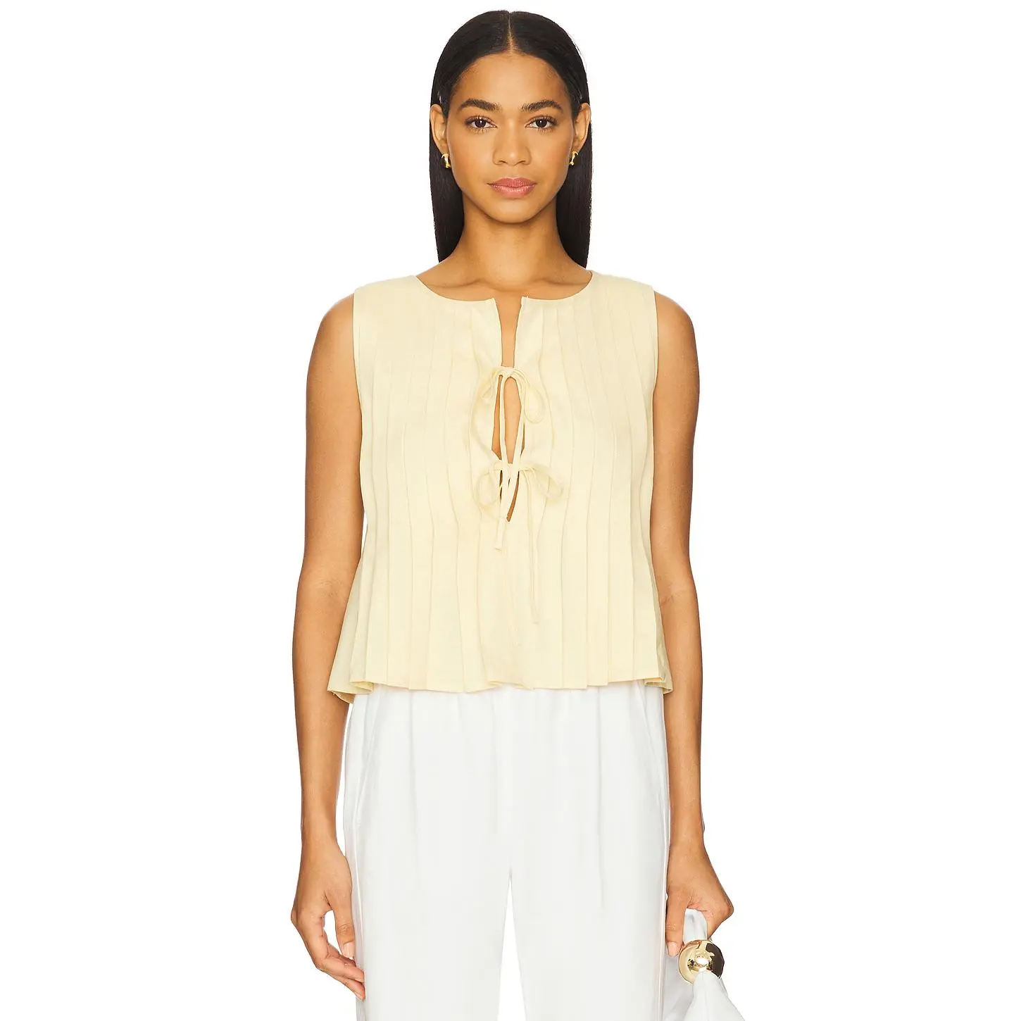 Elodie the Label Kali Linen Top in Yellow