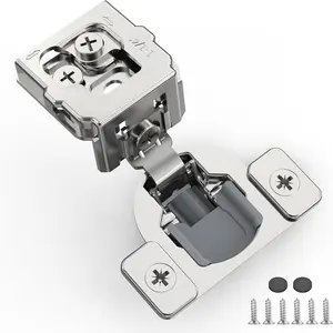 20 Pack 1 1/4" Overlay 3D Soft Close Hinges for Face Frame Cabinet, 3 Way Adjust, Self Closing Concealed Cabinet Hinges-105 Degree