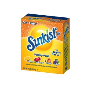 Sunkist Zero Sugar Variety Pack Singles Powdered Drink Mix Strawberry Peach