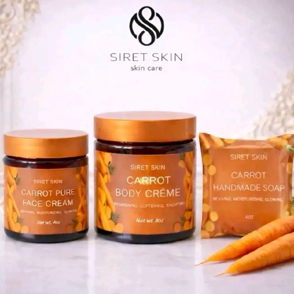 Carrot Pure Melanin Set | Face Cream, Body Crème & Handmade Soap (3 Pieces)
