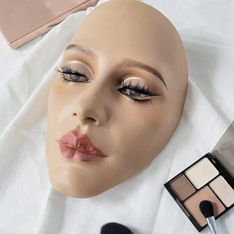 Makeup Full Face Practice Model 5D Silicone Bionic Skin Mannequin Eye Eyebrow Eyelash Eyeshadow for Beginner Makeup Artist