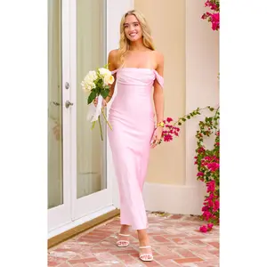Ella Light Pink Off Shoulder Prom Dress