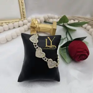 LaYaiBoutique #2311 14k gold plated heart bracelet, High Quality