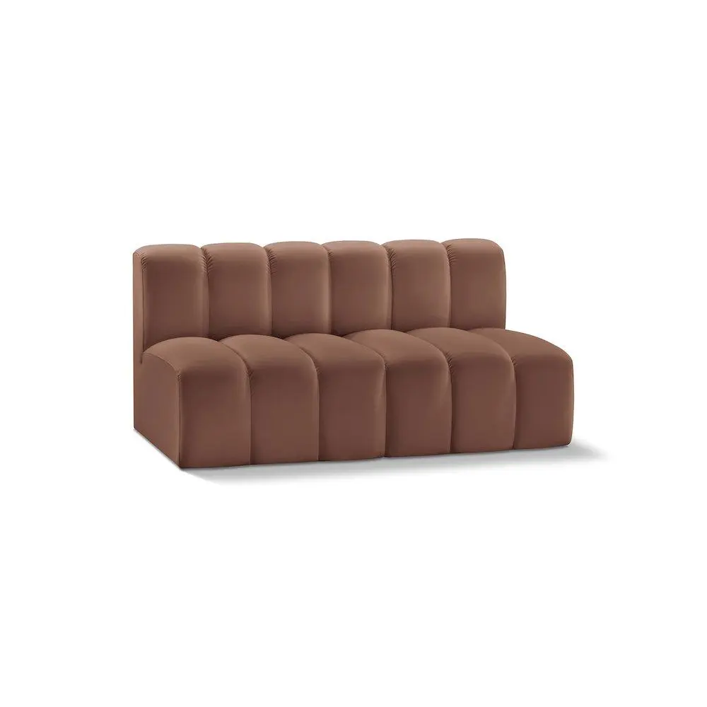 Arc Cognac Vegan Leather Modular Sofa
