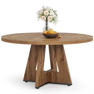 LITTLE TREE 47 Inch Round Dining Table for 4, Wood Kitchen Dinning Table for Dining Room Kitchen Living Room (Only Table) LITTLE TREE 47 Inch Round Dining Table for 4, Wood Kitchen Dinning Table for Dining Room Kitchen Living Room (Only Table)