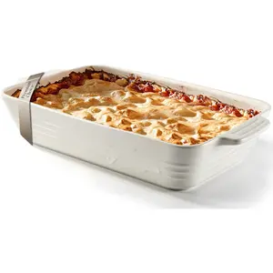Casserole Dishes for Oven,9x13 Ceramic Baking Dish,4.2 Quarts Large Lasagna Pan with Handles Deep and Large Capacity,Durable Bakeware for Lasagna,  Decor, Wedding , White