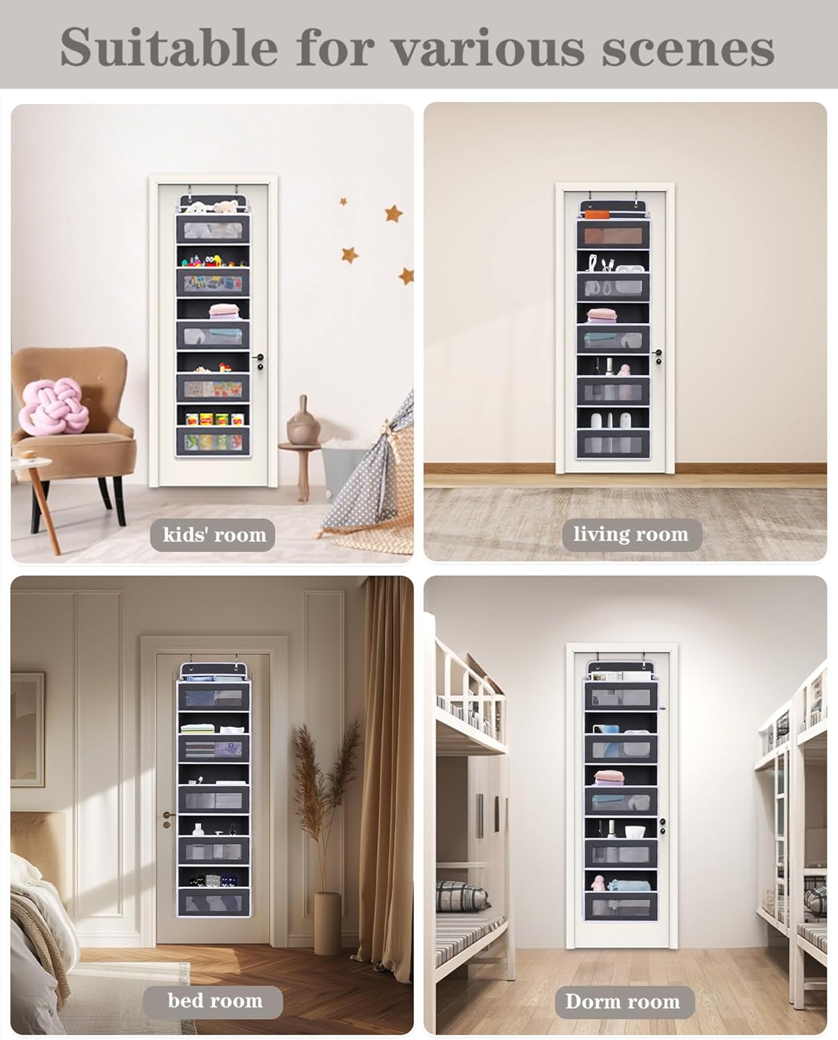 2026 New 20KG Heavy Duty Over-The-Door 5-Tier Organizer | Weekly Clothing Storage with Clear Mesh & Anti-Tip Design. Perfect Space-Saver for Bedroom, Bathroom, Kitchen.