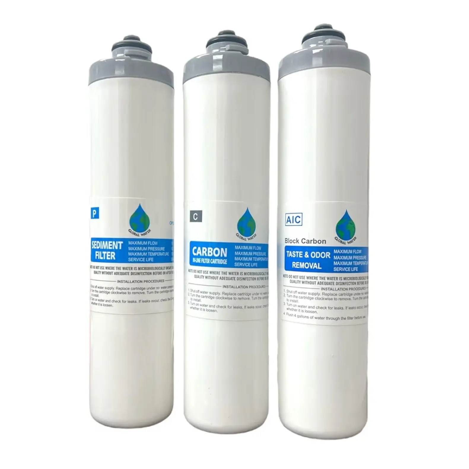 Global Water (GWFILTERS) 3 Stage Replacement Filter Set