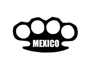 Mexican Pride Brass Knuckles Permanent vinyl decal sticker for car truck vn motorcycle or any smooth surface 5.5" various colors