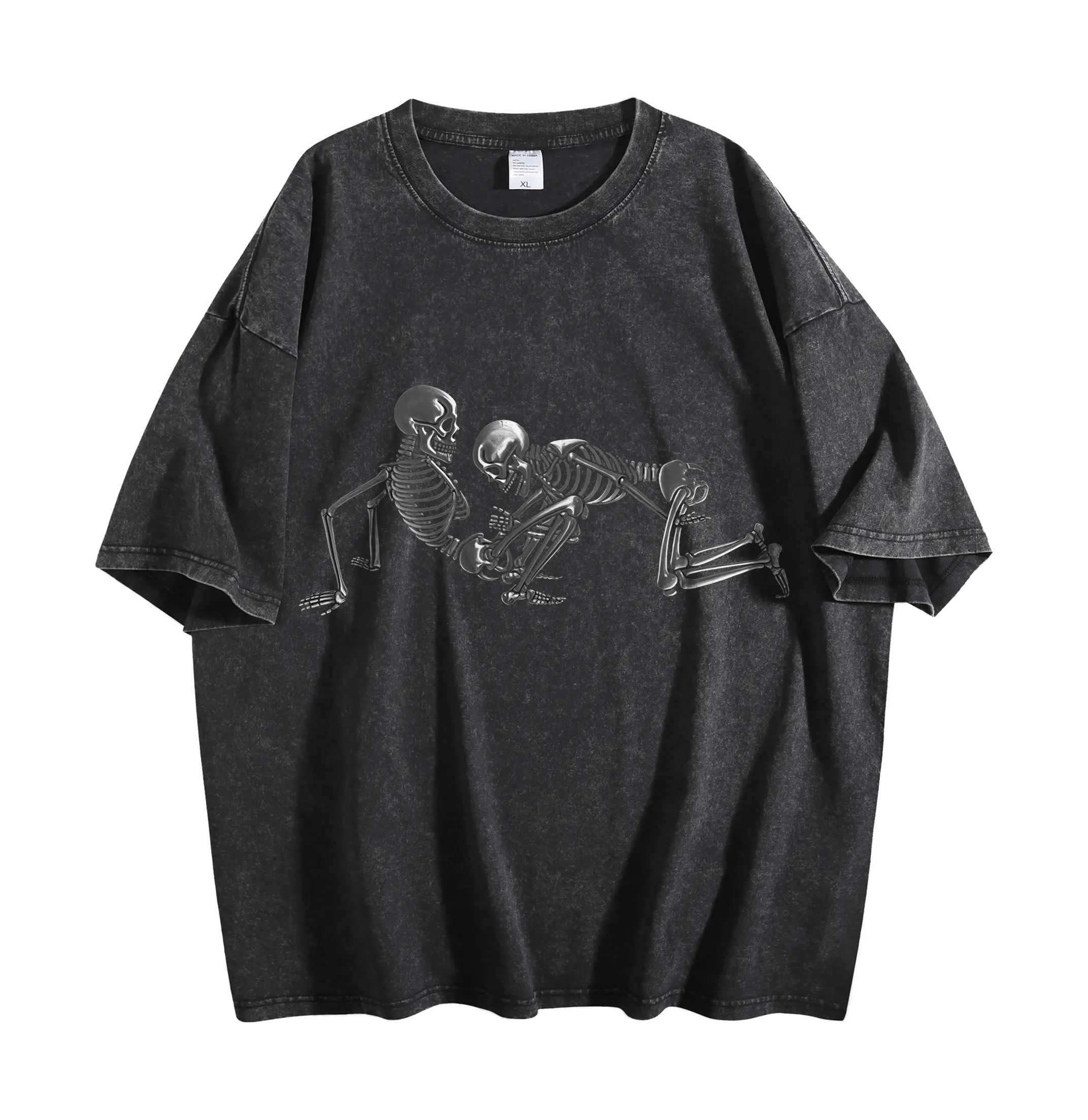 Funny Skeleton Graphic T Shirt Unisex Oversized Gothic Streetwear Tee for Men Women Dark Humor Skull Design Edgy Alternative Fashion Shirt Vintage Style Halloween Outfit Party Wear Sarcastic Graphic Tee Birthday Gift Christmas Gift for Friends Trendy