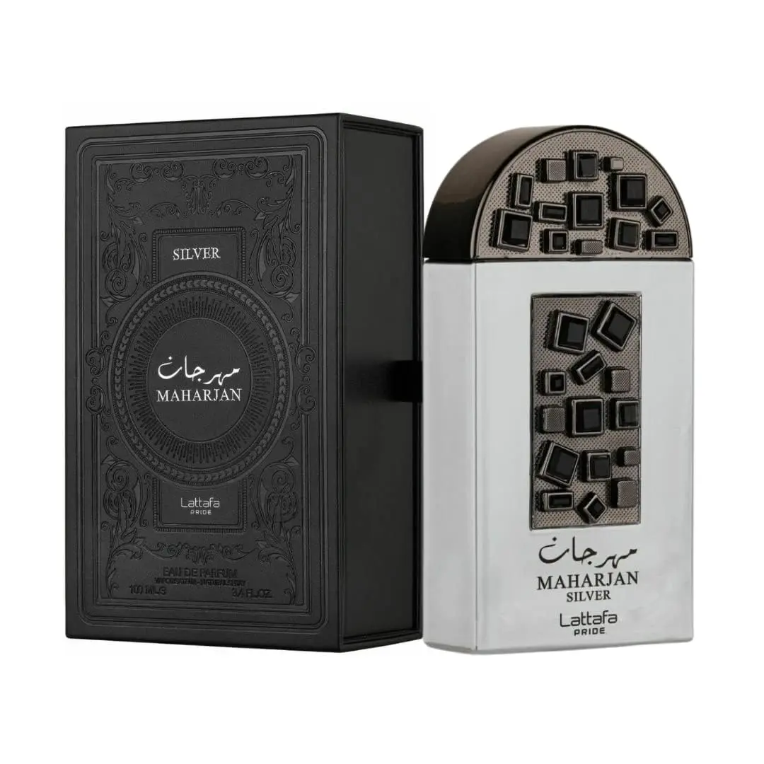Lattafa Maharjan Silver 100ML EDP Spray - Elegant Floral Woody Musk Fragrance with Bergamot & Iris Notes