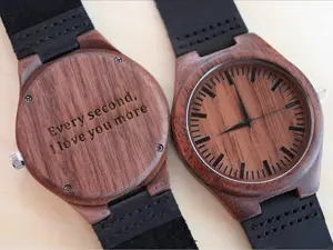 Engraved Wooden Watch for Him Personalized Husband Gift Groomsmen Father Christmas Present for Men Unique Wood Watch with Custom Engraving