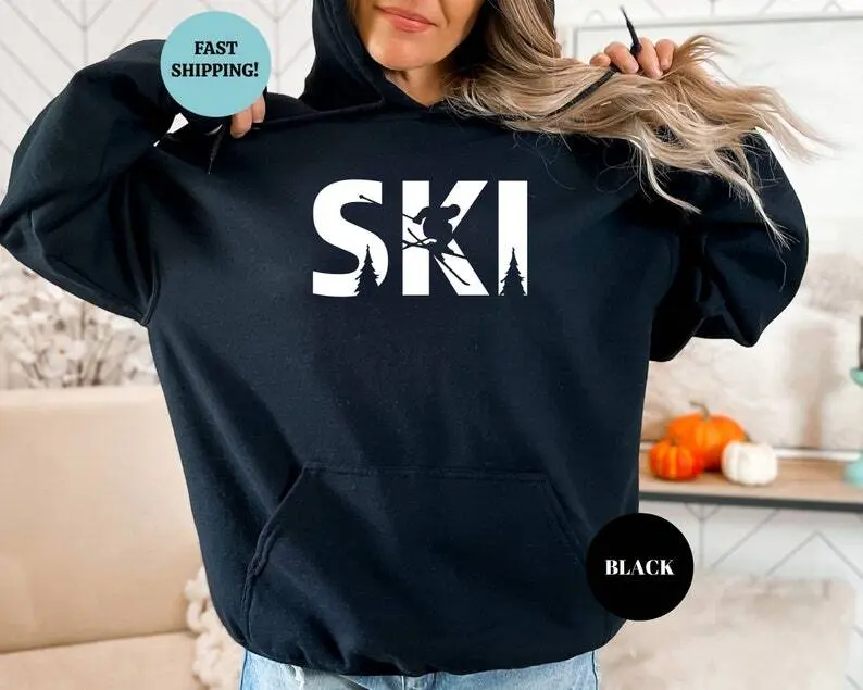 Ski Sweatshirt, Snowboarding Sweatshirt, Winter Sports, Skiing Hoodie, Skier Gifts, Winter Sweatshirt, Ski Gifts, Ski Trip Sweatshirt