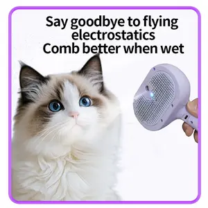 Pet Steam Brush for Shedding, Cat Brushes for Indoor Cats, Cat Brush for Long or Short Haired Cats, Cat Grooming Brush Cat Comb for Kitten Rabbit Massage Removes Loose Fur