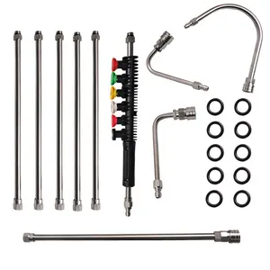 Pressure Washer Extension Wand, 10 Pack Power Washer Lance with 6 Atomization Nozzle Tips,1 Gutter Cleaner Attachment Curved Rod, 1/4" Quick Connect, 4000 PSI