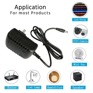 5V 2.4A power adapter with 8 plugs, suitable for network cameras, routers, LED power supplies, closed-circuit television cameras, BT speakers, universal power adapter power cord Versatile Adapter