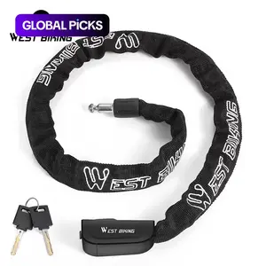 WEST BIKING Bicycle Lock with Key, Anti-theft Bicycle Lock, Security Outdoor Bike Chain Lock, Cycling Equipment for Electric Motorcycle Bicycle, Bike Accessory #GLOBAL PICKS