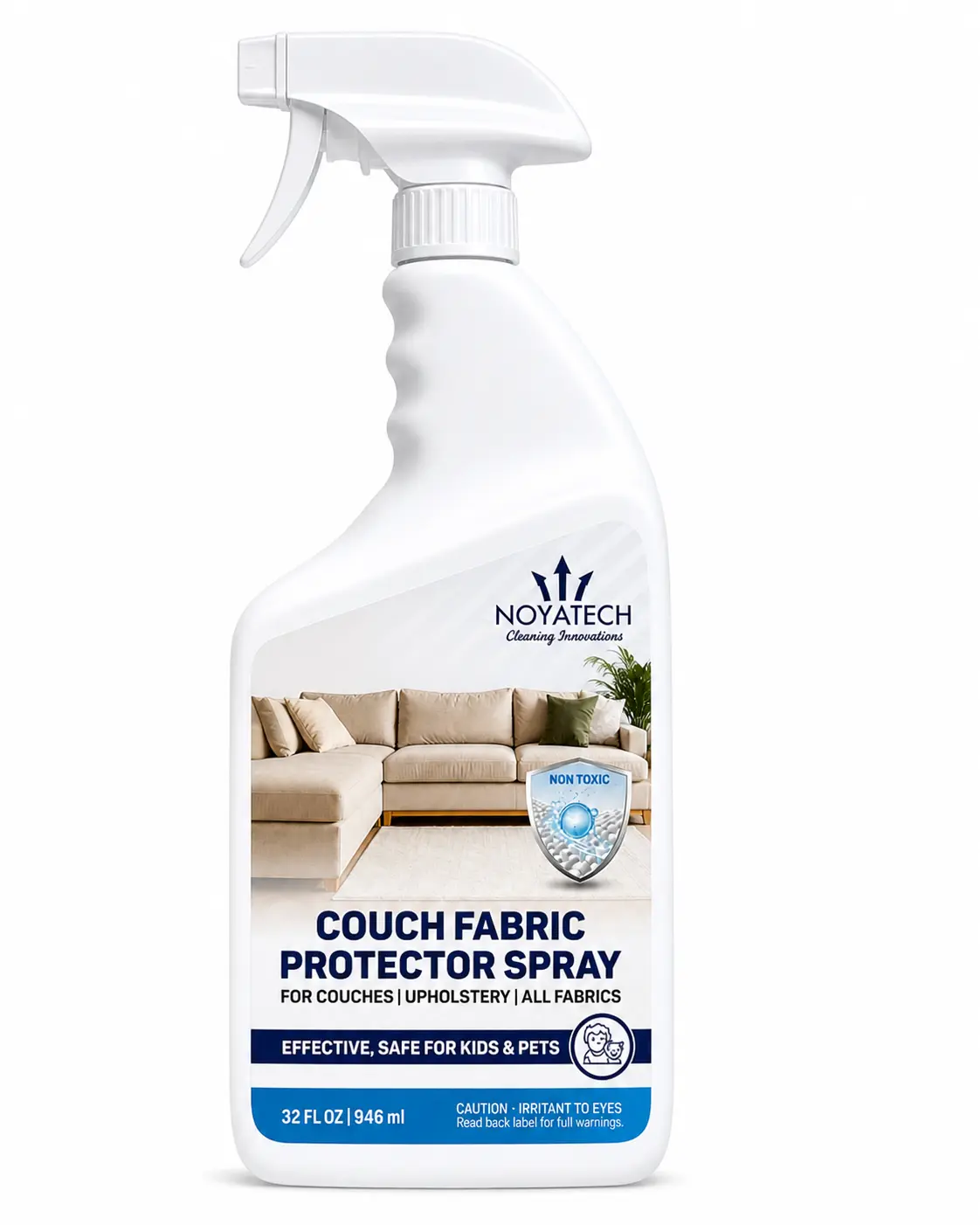 NOYATECH Couch Fabric Protector Spray, 32 oz Upholstery Protector & Stain Guard, Water-Based Fabric Protection Spray for Couches, Furniture, Rugs, Chairs & All Fabrics, Kid & Pet Home Friendly