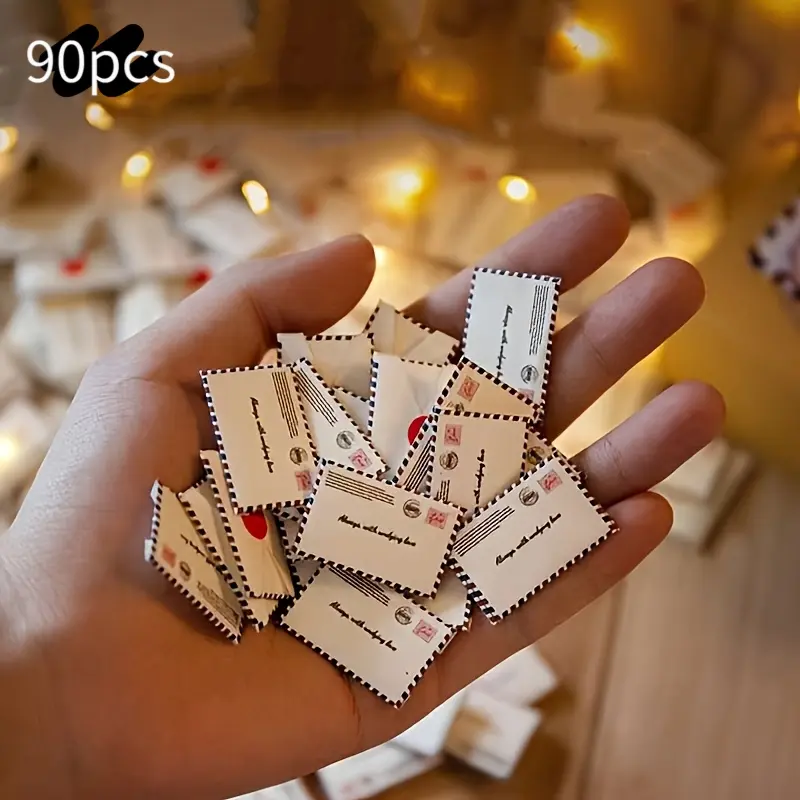 90pcs Mini Love Letter Envelopes, DIY Mini Envelopes For Love Messages In Capsules, Exquisite Small Gifts For Friends, Relatives, And Parents For Graduation / Back-To-School / Valentine'S Day / Mother'S Day / Anniversary