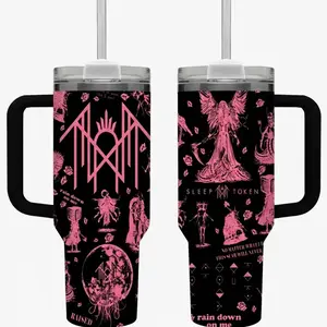 Sleep Token Music Pink Tumbler 40oz 20oz Gifts, Sleep Token Band Tumbler, Gift For Fans
