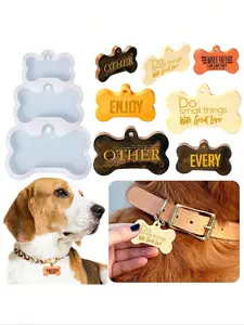 1Pcs DIY Dog Tag Pendant Bone Shaped Silicone Mould Shaped Crafts Keychain Pendant Making Tools Epoxy Resin Mold Jewelry Making Tool Crafting Epoxy Resin Friendly DIY Jewelry Accessories