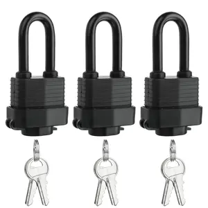 Waterproof Heavy Duty 40mm Laminated Steel Padlock with Keys for Outdoor & Indoor Use, Keyed Alike (Pack of 3)