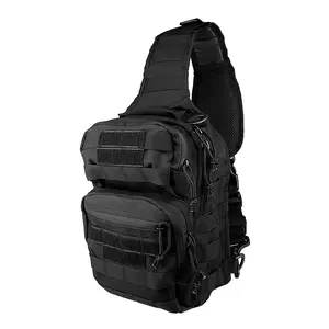 Sling Tactical Sling MOLLE Chest Pack Shoulder Bag Outdoor Hiking Travel- Black