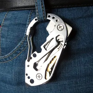 Stainless Steel Multi-Function Keychain - Equipped with Screwdriver, Bottle Opener - Ideal for Camping Equipment, Outdoor Daily Carry (Sports & Outdoor Essential)