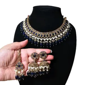 Desi Indian Bollywood Pakistani necklace jhumki mangtikka set