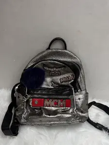 Pre-owned MCM leather Backpacks backpack with charm