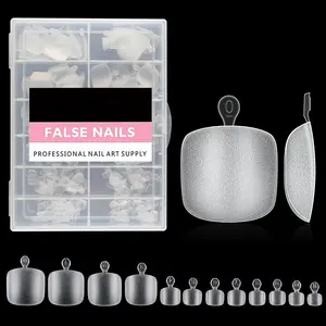 Short Square Soft Gel Matte Press On Toenail Tips Multi-Pack Nails Kit Set, 312Pcs Full Cover Fake Toenails with 12 Pre-Shaped Sizes for Home DIY Nail Extension & Salon Use