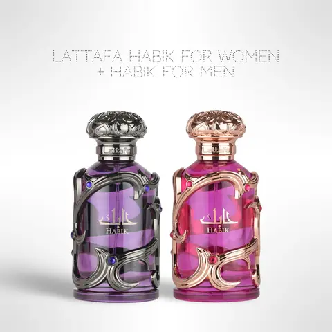 Lattafa Habik Duo Bundle - Habik for Women + Habik for Men - For Him & Her | Bold & Elegant Eau de Parfum Set (2 x 100ml)