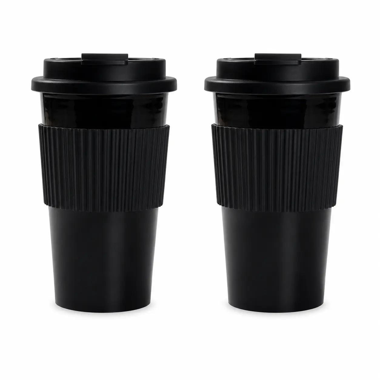 Reusable 18oz Travel Coffee Cups with Spill-Resistant Lids - Lightweight Plastic Tumblers for Hot & Cold Drinks, Home & Office Use