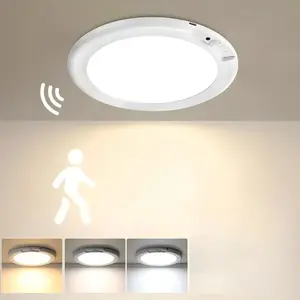 Rechargeable motion sensor ceiling light with remote control - magnetic wireless ceiling light powered by battery, suitable for closets, showers, stairs, sheds, corridors, porches, terraces, etc.