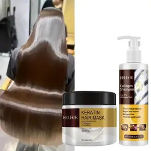 2-piece shampoo and conditioner set, Repair hair set, including collagen conditioner and rosemary shampoo, deep moisturizing, anti frizz, cleansing and for hair travel, prevent breakage, suitable for all hair types