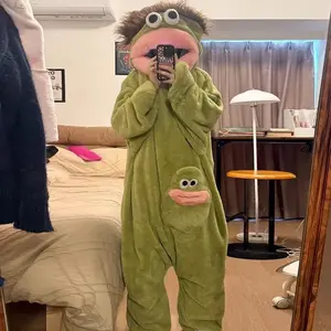 26 New Long Haired Tasmanian Devil Sad Frog Jumpsuit Pajamas Men Women Cute Cartoon Abstract Loungewear Homewear Sleepwear Gift
