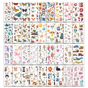 Tattoos for Kids, 350+ Mixed Styles (37 Sheets) Temporary Tattoos Stickers Set Gift for Girls and Boys, Space Dinosaur Animals Butterfly Tattoos for Kids Birthday Party Supplies