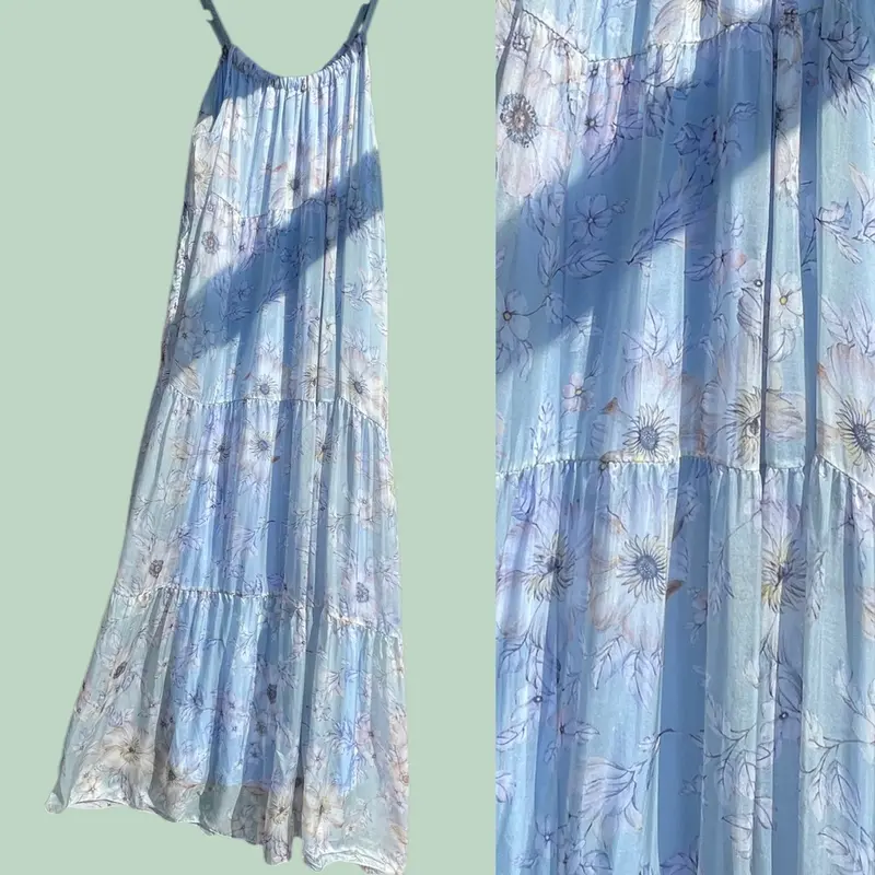 Silk Blend Made In Italy Elena Baldi Color Blue Floral