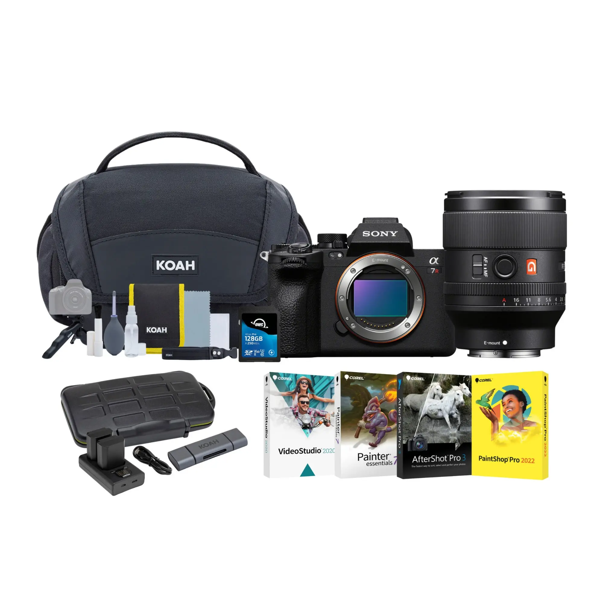 Sony a7R V Mirrorless Camera Bundle with 35mm f/1.4 GM Lens, Compact Rechargeable Micro Handheld Gadget, and SD Memory Storage Card