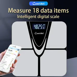 Smart Bluetooth body fat scale, digital weight scale, Smart Scales With App Body Metrics, can be connected to an APP to measure multiple weight data, record and track. Used for weight management, fitness, home, it can weigh up to 180KG/400lb. LCD dis