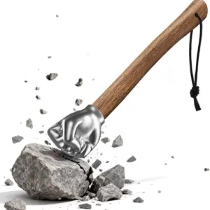 Fist Hammer Tool - 2 Lbs Iron Fist-Shaped Hammer, Hand Hammers with Wooden Handle, Multi-Purpose Tool for DIY Crafting, Outdoor Camping, Home/Office Decor, Gifts for Men