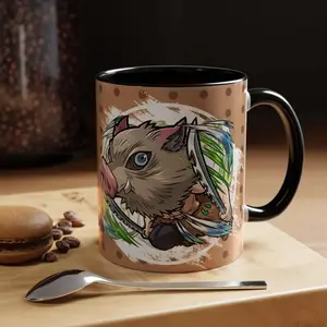 Inosuke Mug, Cute Boar Mask Warrior Cup, Anime Demon Slayer Gift for Fans