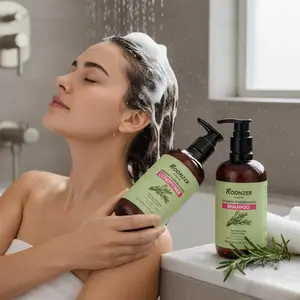 2pcs Rosemary shampoo conditioner set 300ML*2 bottles containing olive oil, ginger root oil, citric acid, coconut oil and other natural ingredients to soothe and relax, increase luster and supple moisturizing unisex family set tiktokshopspringglowup