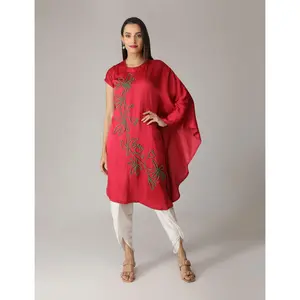 Iro Cherry Half Kaftan Kurta With Dhoti Pants