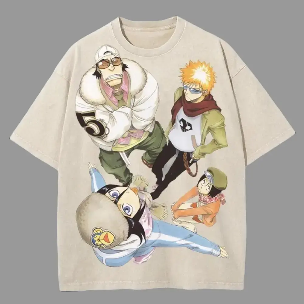 Anime Bleach Funny Cute Shirt - Oversized Anime Vintage Washed shirt , Ichigo , Rukia , Gift for her , gift for him , gift for anime fan Bleach anime merchandise, perfect for anime fans