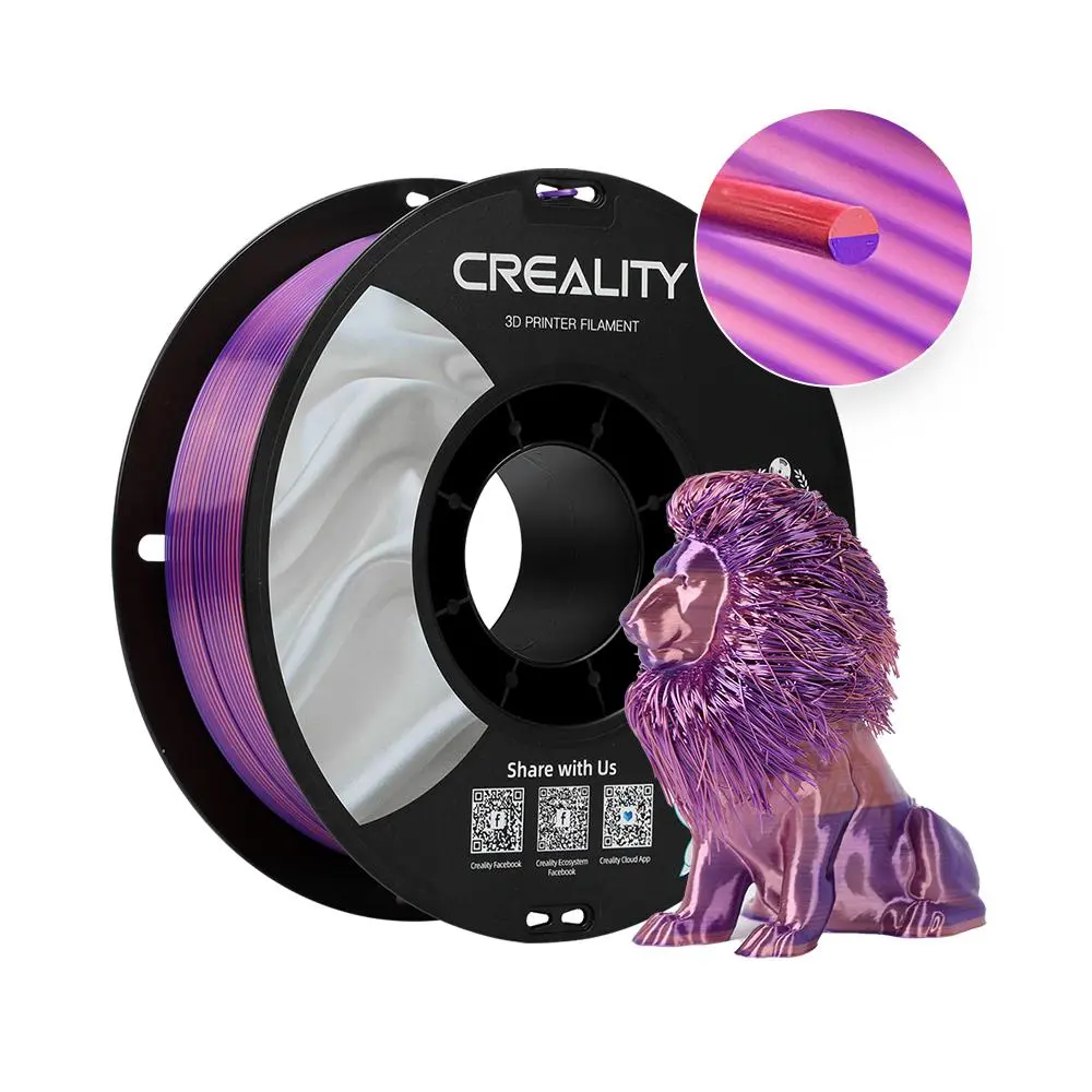 Creality CR-Silk 3D Printing Filament, 1.75mm Diameter, 1kg Spool, Glossy Finish Looks Premium, Pla Filament Bundle Creality CR-Silk 3D Printing Filament, 1.75mm Diameter, 1kg Spool, Glossy Finish Looks Premium, Pla Filament Bundle