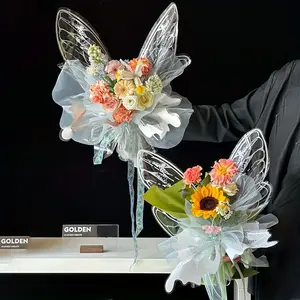 Transparent Butterfly Flower Wrapping Paper, 20pcs Bouquet Gift Packaging Material, Ideal for Elegant Present Wrapping, Gift Wrapping Supplies